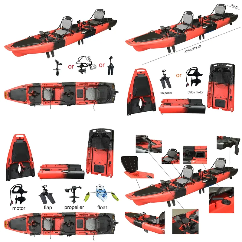 كاياك صيد بطول 14 قدمًا مصنوع  - مراجعة Fishing Kayak Pedal Drive وسعره
