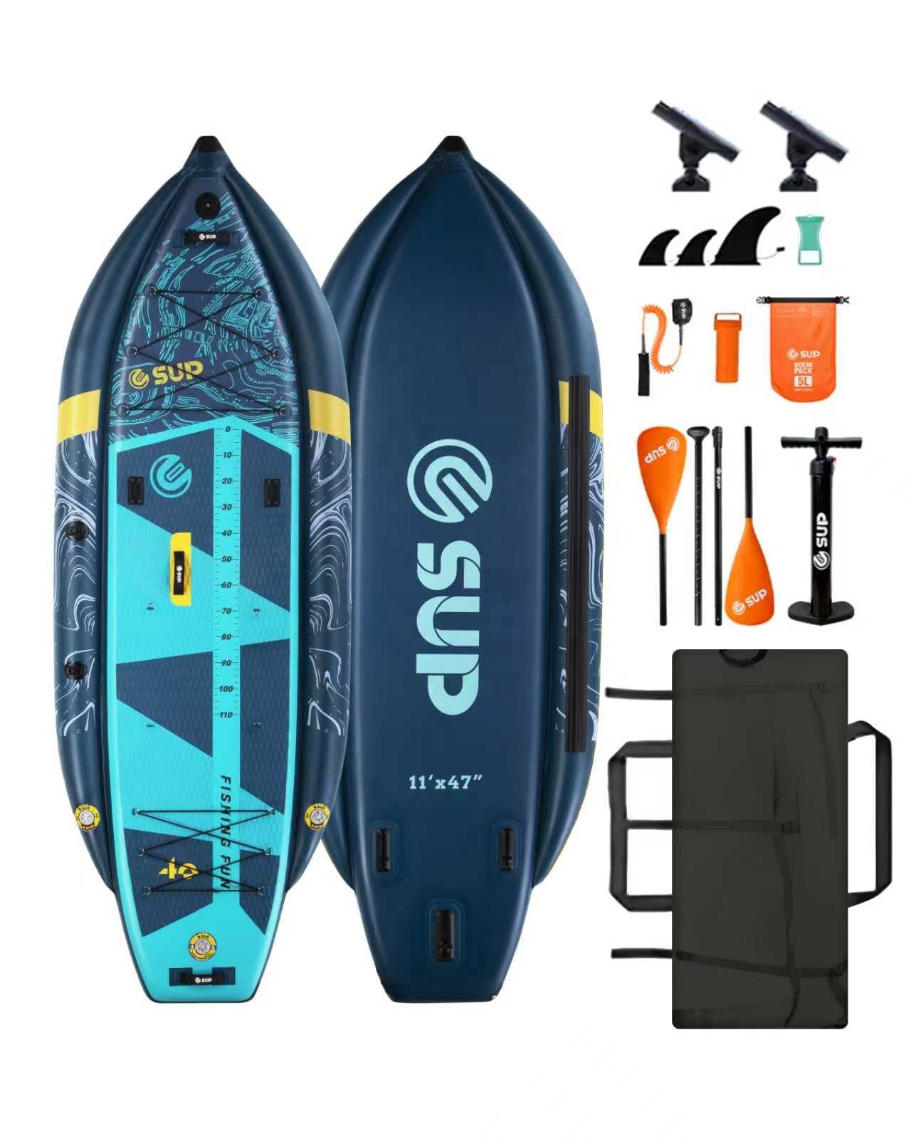 قارب صيد قابل للنفخ مع حاملين  - مراجعة Fishing Kayak Pedal Drive وسعره