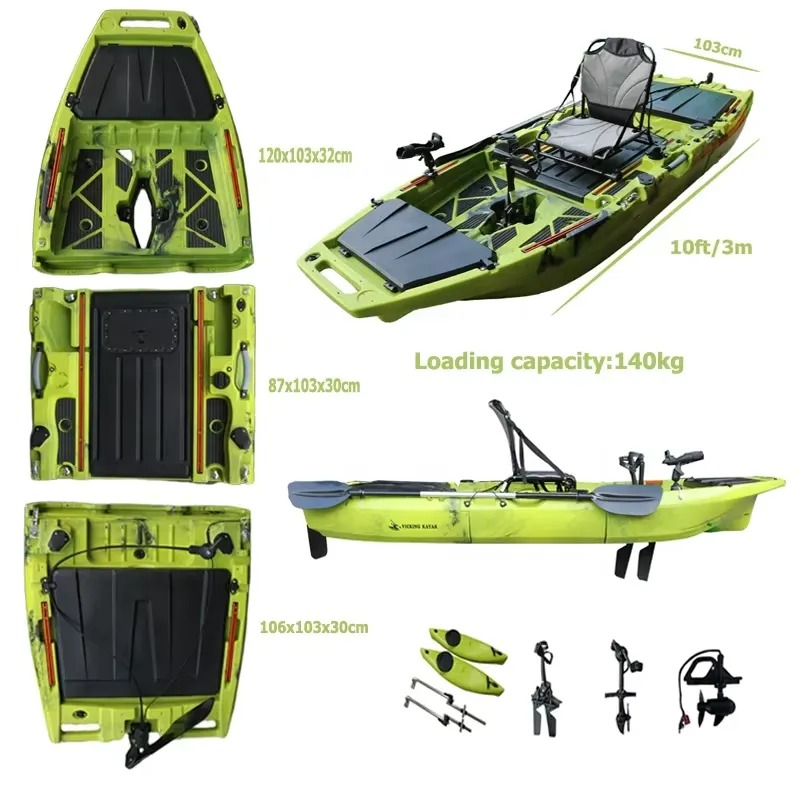 قارب كاياك بطول 10 أقدام مع دا - مراجعة Fishing Kayak Pedal Drive وسعره