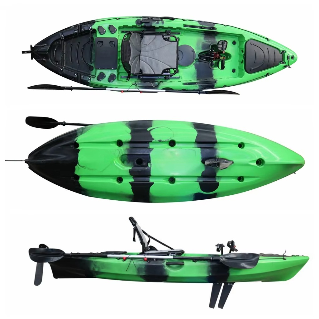 قارب كاياك بلاستيكي جديد التصم - مراجعة Fishing Kayak Pedal Drive وسعره